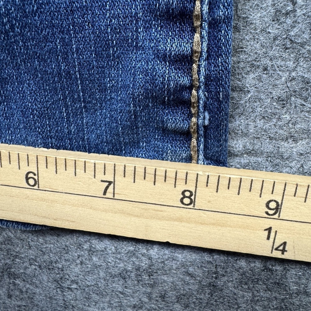 L.A. Idol Womens Juniors Bootcut Jeans Size 9 Blue Distressed 5 Pockets - Picture 7 of 13